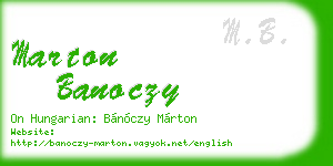 marton banoczy business card